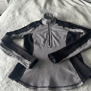 lululemon athletica Black and Gray Striped Sweatshirt